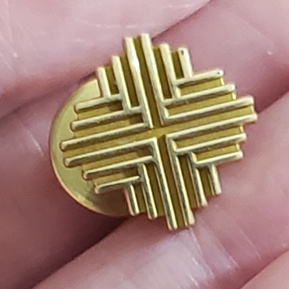 Vintage 10k gold 1/10 CtO Cto brand mens tie tac tack pin geometric gold-filled